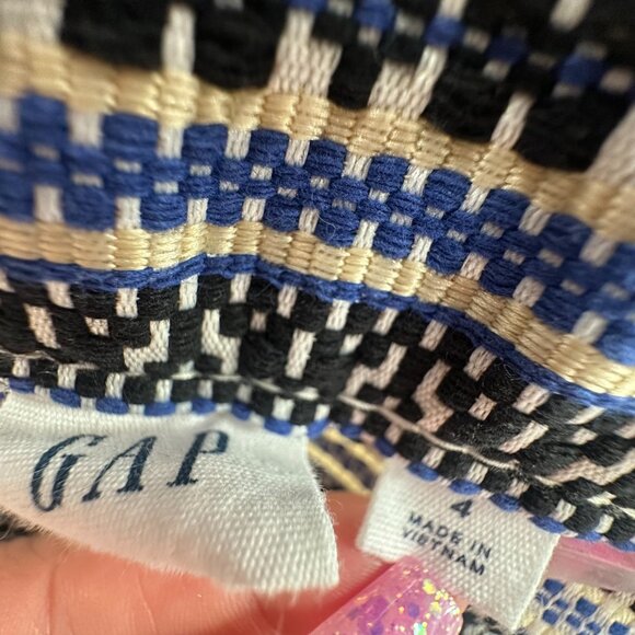 GAP Boho Shorts Striped Embroidered Side‎ Zipper Mid Rise Cotton Blend Size 4 - Picture 2 of 12